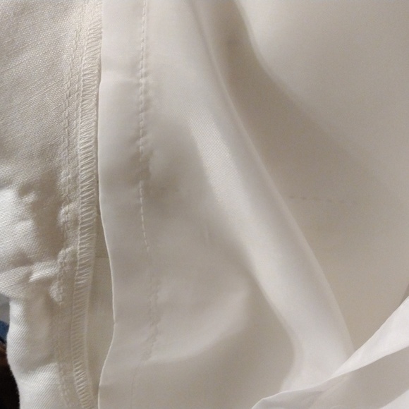 Jones Wear Skirt Linen Lined Floral Embroidered Ruffled Shabby Chic Lagenlook - Picture 8 of 9